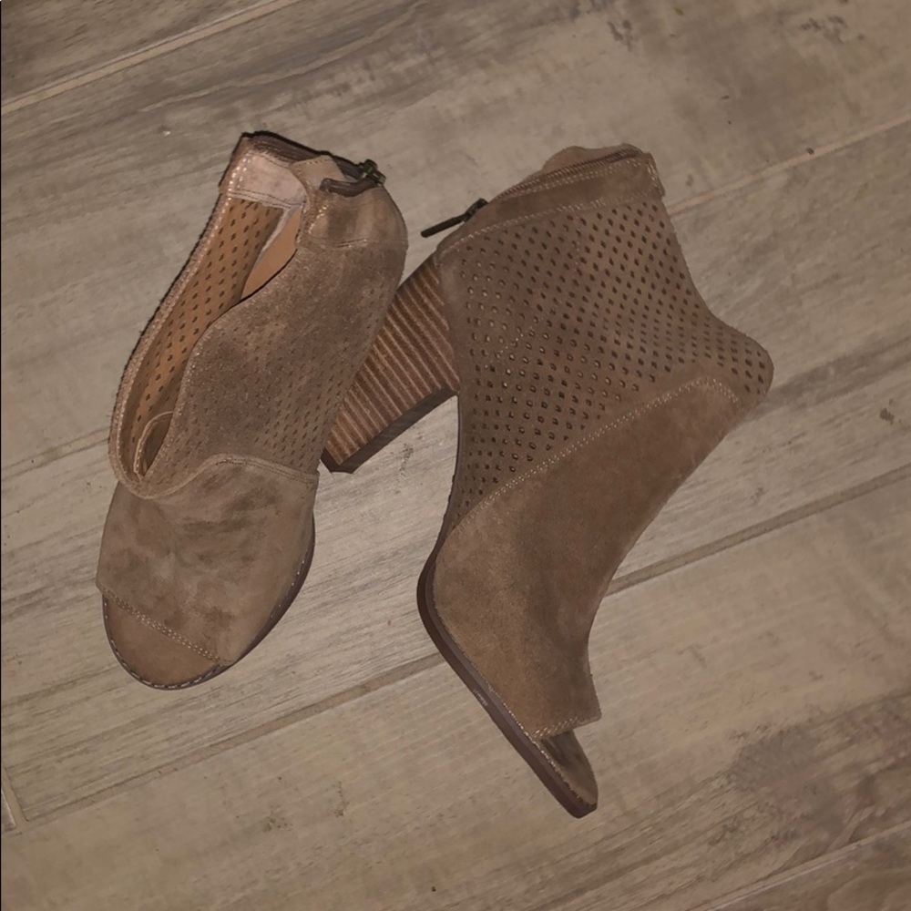 Peep toe booties